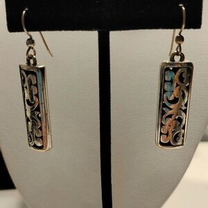 Heavy Sterling Silver Dangle Earrings